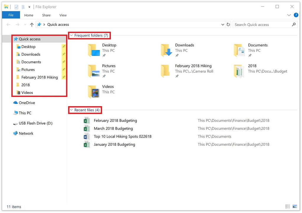 Use Quick Access to expedite navigation